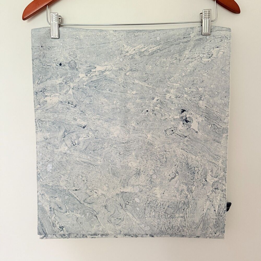 Cynthia Rowley Table Runner Cotton Blue Granite Print Home Decor Accent 70"x16"
